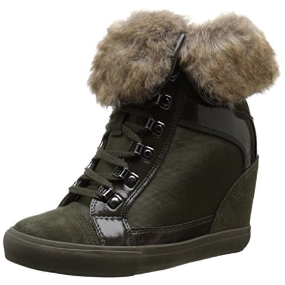 ALDO Women's COPERSITO fur wedges booties boots